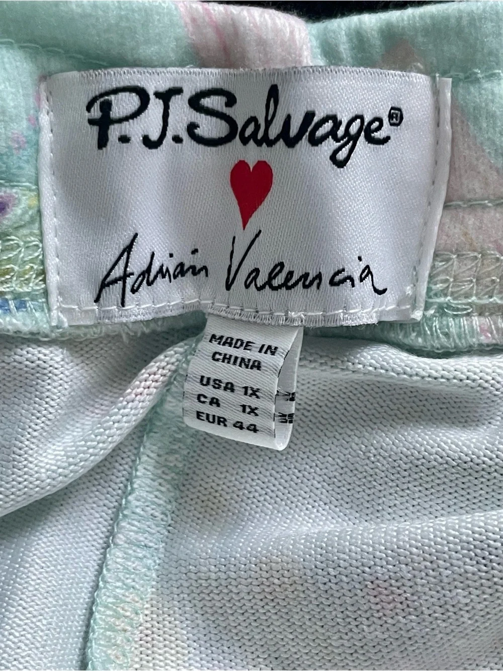 P.J. Salvage x Adrian Valencia Pajama Set NWT 🌸 Bright Mint 1X - Picture 11 of 15